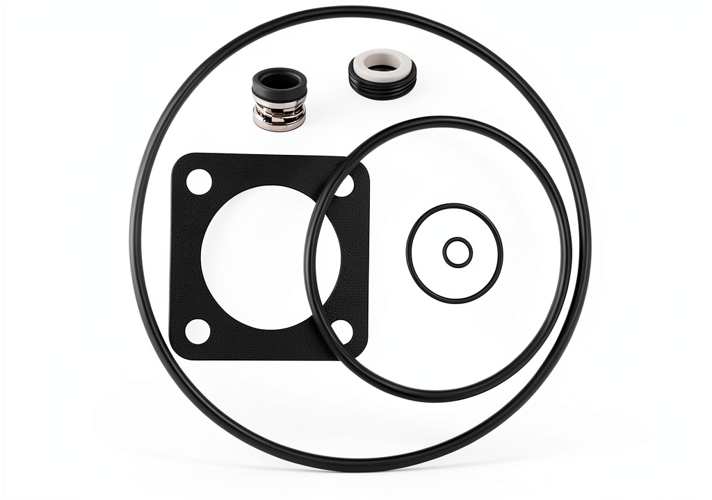 Southeastern Accessory pump O-ring kit components laid out on a workbench
