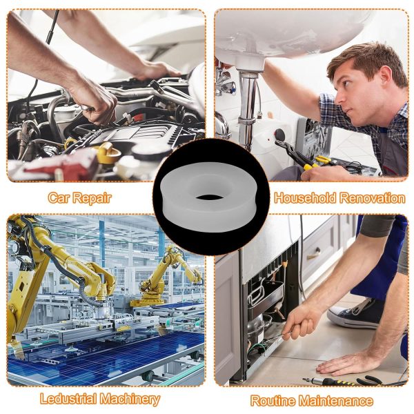 Silicone Gaskets uxcell White Waterproof Temperature-4