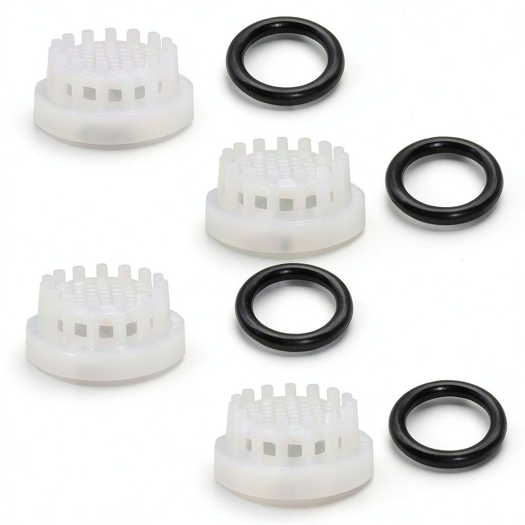'Gugaguga Faucet Repair Kit components displayed on a counter'