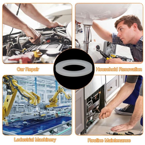 Uxcell Silicone Gasket White Waterproof Sealing Ring-4