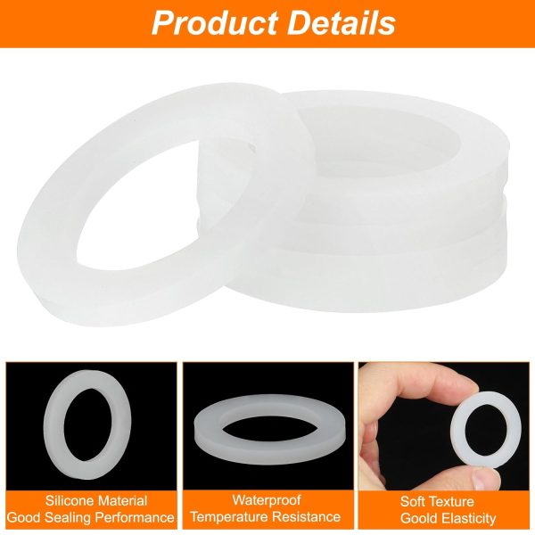 Uxcell Silicone Gasket White Waterproof Sealing Ring-3