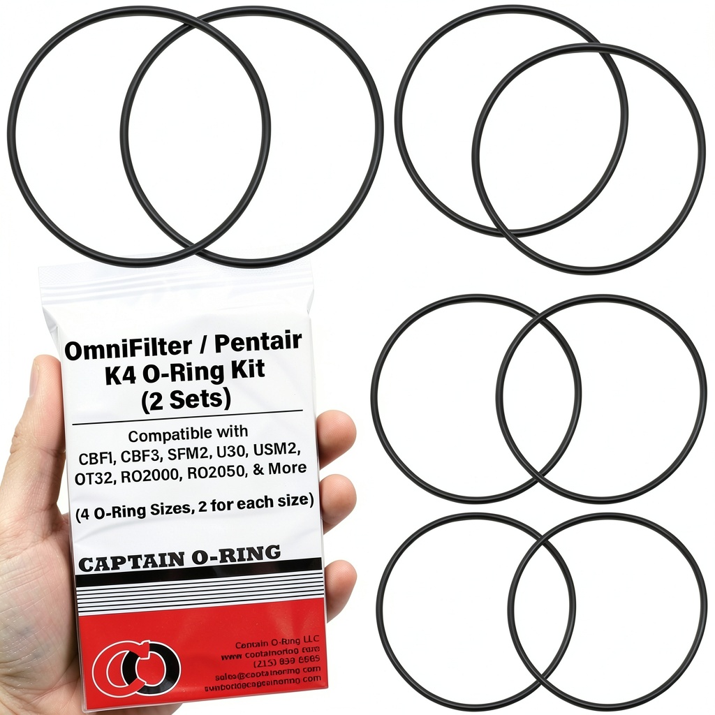Installing OmniFilter O‑Ring Kit Buna‑N Rubber Replacement Seals on a kitchen countertop