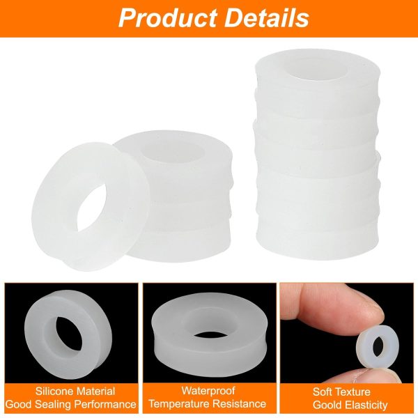 Silicone Gaskets uxcell White Waterproof Temperature-3