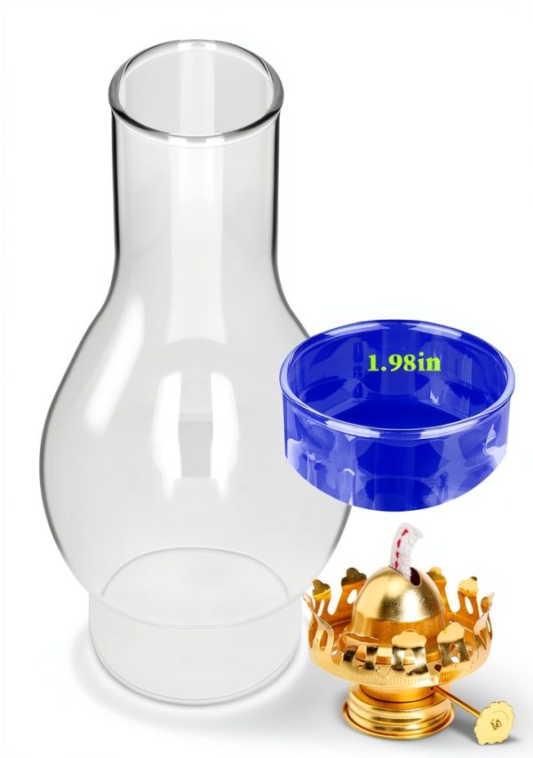 LVACODV Oil Lamp Chimney Borosilicate Glass-1
