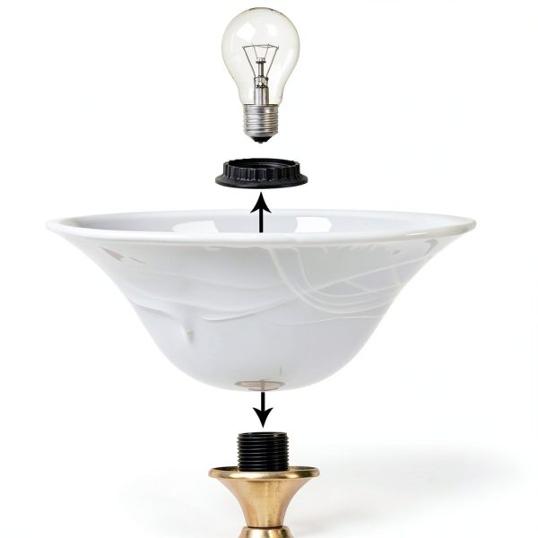 Lianheng Classic White Glass Lamp Shade E26-1