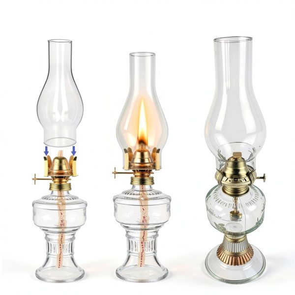 LVACODV Oil Lamp Chimney Borosilicate Glass-5