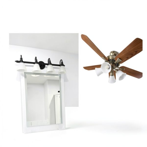 LHLYCLX Ceiling Fan Light Glass Replacement Alabaster 2.17" Fitter-3