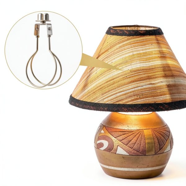 Honoson Lampshade Adapter Metal Gold Finish 2‑Inch for Tabletop Lamps-4
