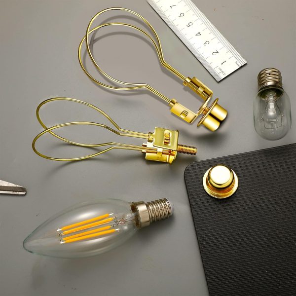 Honoson Lampshade Adapter Metal Gold Finish 2‑Inch for Tabletop Lamps-6