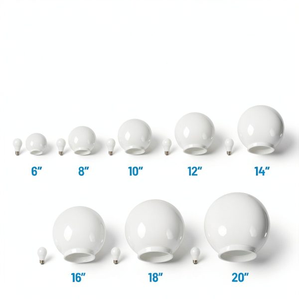 KASTLITE 8 Globe Light Cover Clear Acrylic Screw Neck 3.24"-7