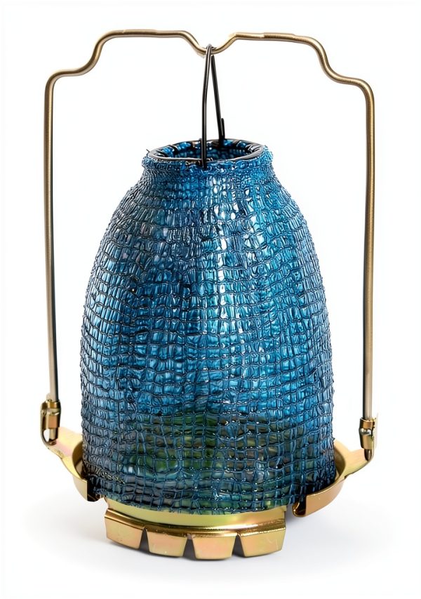 Aladdin Blue Cotton Tabletop Lamp Shade Set Modern Classic Round 2pcs-4