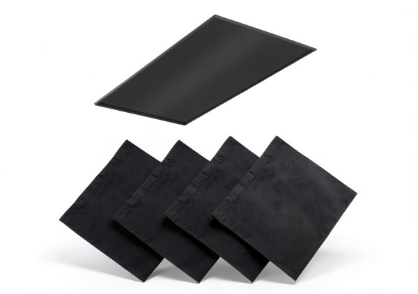 Ceiling Light Cover Aksipo 4x2 ft Black Polyester Magnetic Set-0