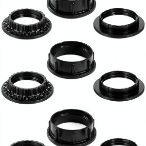 Quadafy Black Lamp Shade Ring 9-Pack Industrial Round Aluminum-0