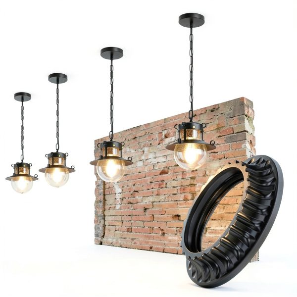 Quadafy Black Lamp Shade Ring 9-Pack Industrial Round Aluminum-6