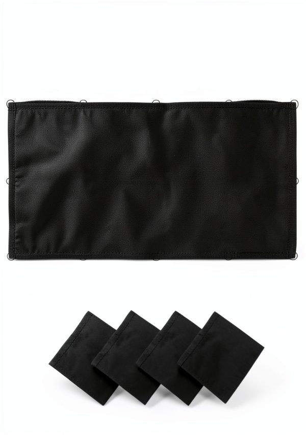 Ceiling Light Cover Aksipo 4x2 ft Black Polyester Magnetic Set-1