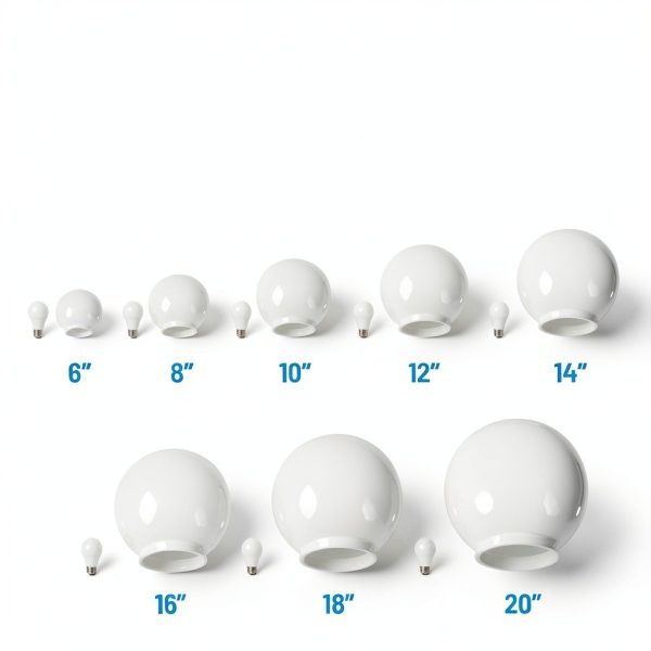 KastLite White Acrylic 10" Globe Light Cover Fitter Neck Post Shade-7