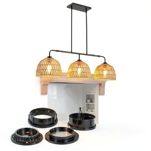 Quadafy Black Lamp Shade Ring 9-Pack Industrial Round Aluminum-2