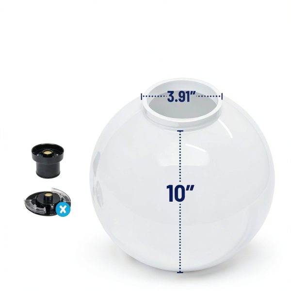 KastLite White Acrylic 10" Globe Light Cover Fitter Neck Post Shade-1