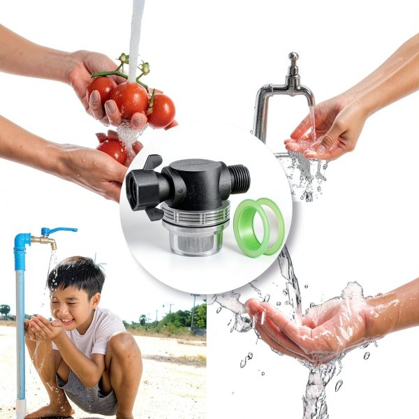 Dreyoo Water Pump Strainer Filter, Compatible with Shurflo Swivel Nut 255-315, 1/2 Inch Fitting with 50 Mesh Stainless Steel Screen and 6.6 FT Tape-7