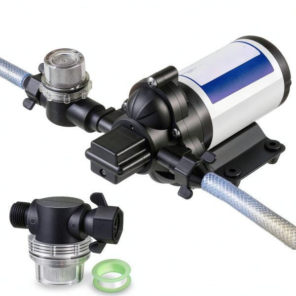 Dreyoo Water Pump Strainer Filter, Compatible with Shurflo Swivel Nut 255-315, 1/2 Inch Fitting with 50 Mesh Stainless Steel Screen and 6.6 FT Tape-3
