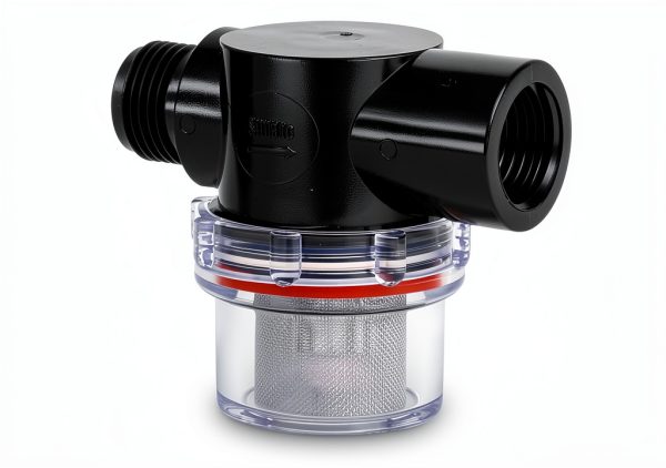 SHURFLO 1/2 inch Twist-On Pipe Strainer Black Plastic Strainer NPSM-0