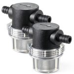 1/2 Inches Water Pump Strainer, Compatible with 3/8 Inches Hose Barb In-Line Strainer Twist-On Pipe Sprayer Filter for Water Pump 12V Direct Current 80 PSI RV Camper Marine Boat Lawn (2)-0