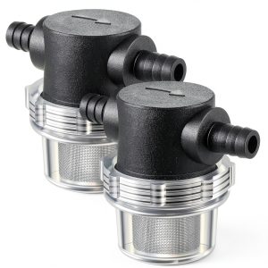 1/2 Inches Water Pump Strainer, Compatible with 3/8 Inches Hose Barb In-Line Strainer Twist-On Pipe Sprayer Filter for Water Pump 12V Direct Current 80 PSI RV Camper Marine Boat Lawn (2)-0